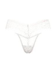 Кружевной комплект белья Victoria's Secret бюст и трусики тонг 1159860038 (Молочный 36D/L)