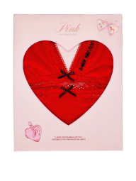 Подарочный комплект белья Victoria's Secret Pink бралетт и трусики стринги 1159860553 (Красный S)