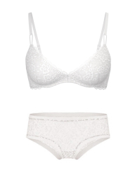 Мереживний комплект Victoria's Secret погруддя Push-Up і трусики чики 1159860734 (Білий 34A/XS)