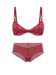 Комплект білизни Victoria's Secret погруддя Push-Up та трусики чики 1159860823 (Червоний 34C/M)