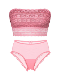 Комплект білизни Victoria's Secret бралетт бандо та трусики чики 1159860874 (Рожевий S)