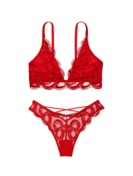 Комплект білизни Victoria's Secret ліф та трусики бразилії 1159860944 (Червоний S)