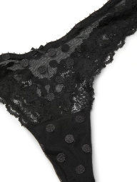 Комплект белья Victoria's Secret лиф триангл и трусики тонг 1159861094 (Черный S)