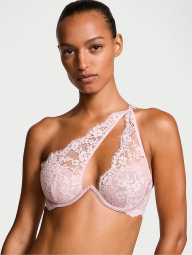 Кружевной комплект Victoria's Secret бюстгальтер на одно плечо и трусики стринги 1159861097 (Розовый S)