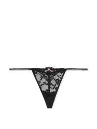 Кружевной комплект Victoria's Secret бюстгальтер на одно плечо и трусики стринги 1159861100 (Черный S)