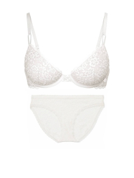 Кружевной комплект белья Victoria's Secret бюст и трусики бикини 1159861392 (Молочный 40D/XXL)