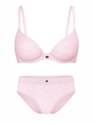 Жіночий комплект білизни Victoria's Secret ліф Push-up та трусики хіпхагери 1159862052 (Рожевий 32C/S)