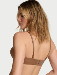 Гладкий комплект білизни Victoria's Secret бюст Push-up та трусики брифи 1159862115 (Коричневий 32B/XS)