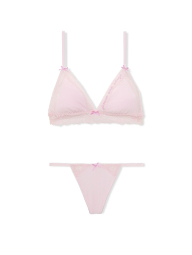 Подарочный комплект белья Victoria's Secret Pink бралетт и трусики стринги 1159862854 (Розовый L)