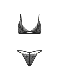 Комплект белья Victoria's Secret бралетт триангл и трусики стринги 1159865456 (Черный XXL)