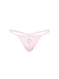 Кружевной комплект белья со стразами Victoria's Secret Pink бралетт и трусики стринги 1160258905 (Розовый L)