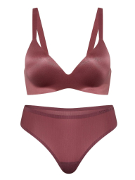 Жіночий комплект білизни Victoria's Secret ліф Push-Up та трусики тонгі 1160274673 (Рожевий 44D/XXL)