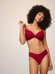 Комплект белья Victoria's Secret бюст Push-Up и трусики тонг 1160703512 (Бордовый 34B/S)