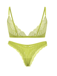 Комплект білизни Victoria's Secret бралетт триангл та трусики тонг 1160806917 (Салатовий S)