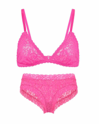 Комплект белья Victoria's Secret бралетт триангл и трусики чики 1160984032 (Розовый M)