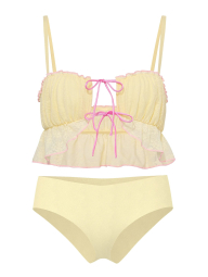 Комплект белья Victoria's Secret Pink бюстгальтер и бесшовные трусики чики 1161226955 (Желтый L)