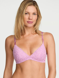 Кружевной комплект Victoria's Secret бюст Push-Up и трусики тонг 1161162797 (Сиреневый 36C/L)