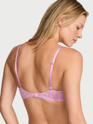 Кружевной комплект Victoria's Secret бюст Push-Up и трусики тонг 1161162797 (Сиреневый 36C/L)
