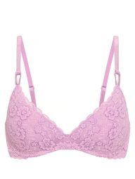 Кружевной комплект Victoria's Secret бюст Push-Up и трусики тонг 1161162797 (Сиреневый 36C/L)