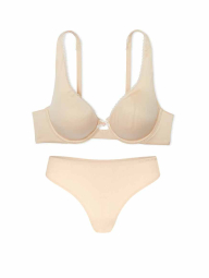 Комплект белья Victoria's Secret бюстгальтер и трусики тонг 1161231771 (Бежевый 32C/XS)