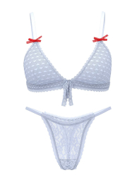 Комплект белья Victoria's Secret бралетт триангл и трусики тонг 1161283037 (Голубой XL)