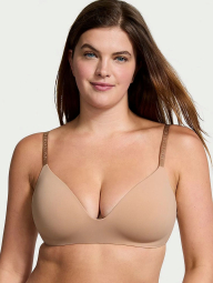Женский комплект белья Victoria's Secret бюст и трусики стринг бикини 1161309135 (Бежевый 34C/M)
