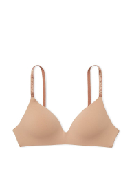 Женский комплект белья Victoria's Secret бюст и трусики стринг бикини 1161309135 (Бежевый 34C/M)