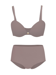 Безшовний комплект білизни Victoria's Secret погруддя Push-up і трусики брифи 1161428785 (Коричневий 34A/S)