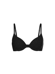Комплект білизни з блиском Victoria's Secret Pink бюстгальтер та трусики тонг 1161432054 (Чорний 32B/XS)