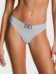 Жіночий комплект білизни з логотипом Victoria's Secret ліф і трусики тонг 1161513594 (Сірий 40D/XXL)