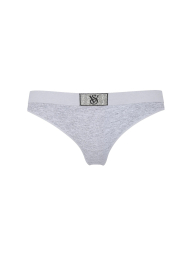 Жіночий комплект білизни з логотипом Victoria's Secret ліф і трусики тонг 1161513594 (Сірий 40D/XXL)