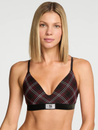 Жіночий комплект білизни зі стразами Victoria's Secret ліф і трусики 1161527812 (Чорний 32C/XS)