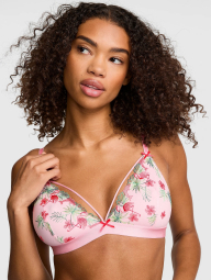 Комплект білизни з вишивкою Victoria's Secret Pink бралетт та трусики чики 1161608644 (Рожевий S)