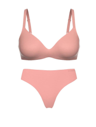 Женский комплект белья Victoria's Secret бюст и трусики тонг 1161628800 (Розовый 34B/S)