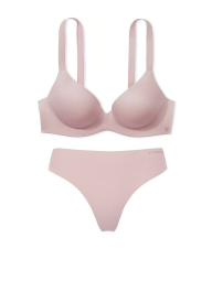 Женский комплект белья Victoria's Secret лиф Push-Up и трусики тонги 1161660950 (Розовый 38D/L)