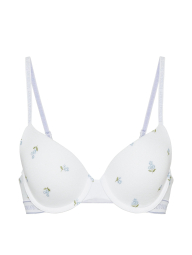 Хлопковый комплект белья Victoria's Secret бюст Push-Up и трусики тонг 1161661847 (Белый 34B/M)