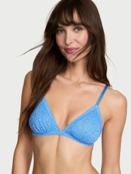 Мереживний комплект білизни Victoria's Secret бралетт триангл та трусики тонг 1161686504 (Блакитний XXL)