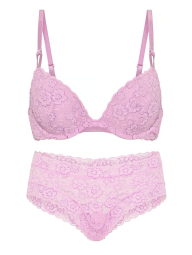 Кружевной комплект Victoria's Secret бюст Push-Up и трусики чики 1161889350 (Сиреневый 38C/L)