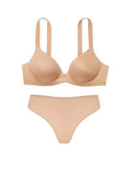 Женский комплект белья Victoria's Secret бюст и трусики тонг 1161889442 (Бежевый 32C/S)