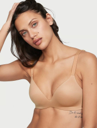 Женский комплект белья Victoria's Secret бюст и трусики тонг 1161889442 (Бежевый 32C/S)