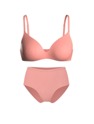Женский комплект белья Victoria's Secret лиф Push-Up и трусики брифы 1161950093 (Розовый 38D/XL)