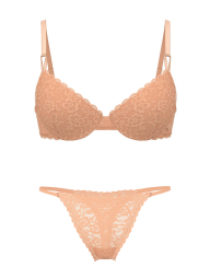 Комплект белья Victoria's Secret бюст и трусики тонг 1161966530 (Оранжевый 38С/L)