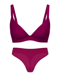 Женский комплект белья Victoria's Secret бюст и трусики тонг 1161990847 (Розовый 32B/XS)