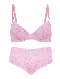 Кружевной комплект Victoria's Secret бюст и трусики чики 1161997570 (Сиреневый 34B/S)