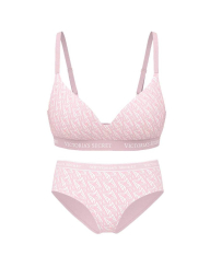 Женский комплект белья Victoria's Secret бюст и трусики хипхаггеры 1162063600 (Розовый 34B/M)