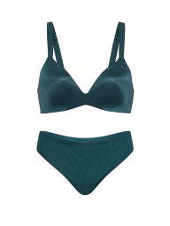 Женский комплект белья Victoria's Secret бюст и трусики тонг 1162124041 (Бирюзовый 36B/M)
