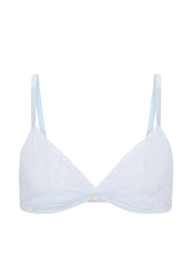 Кружевной комплект белья Victoria's Secret бралетт триангл и трусики тонг 1162153951 (Голубой S)