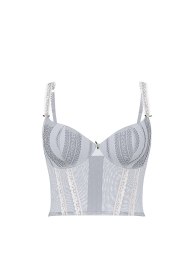 Комплект белья Victoria's Secret Pink корсетный топ и трусики чики 1162174618 (Голубой L)