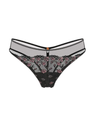 Комплект белья с вышивкой Victoria's Secret бюст и трусики чики 1162175677 (Черный 32C/XS)
