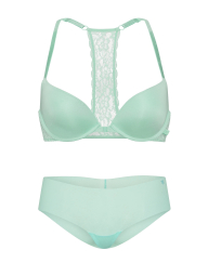 Комплект белья Victoria's Secret бюст Push-up и трусики чики 1162189824 (Бирюзовый 36D/L)